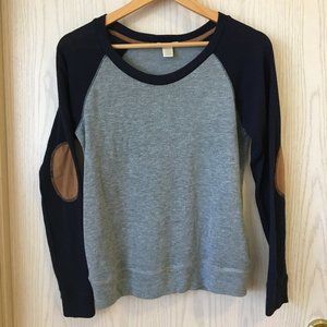 Grey and navy padded elbow sweater